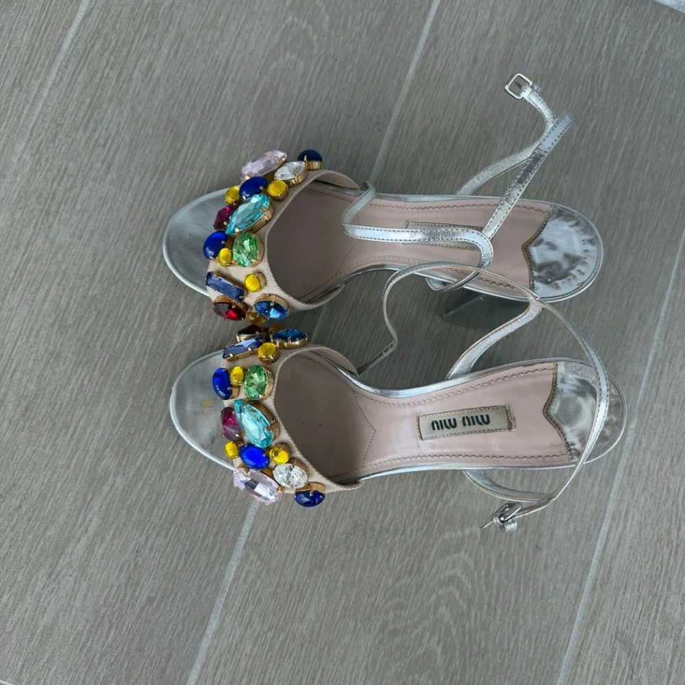 Silver Miu Miu Sandals - Picture 3 of 10